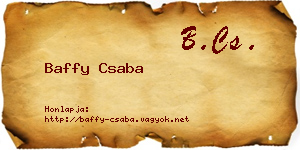 Baffy Csaba névjegykártya